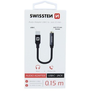 Swissten USB-C to Jack 3.5mm Audio Adapter for phones 15 cm