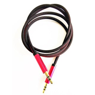 Mocco Textile Premium AUX Cable 3.5 mm -> 3.5 mm 1m Red