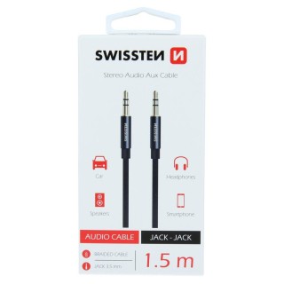 Swissten Textile Premium AUX Cable 3.5 mm -> 3.5 mm 1.5m