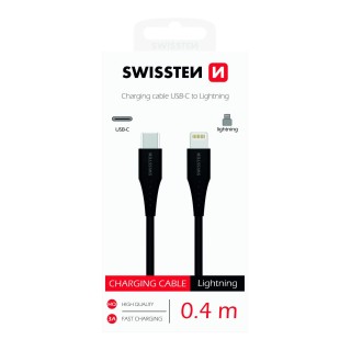 Swissten Basic Universal Quick Charge 3.1 USB-C to Lightning Charging Cable 0.4m