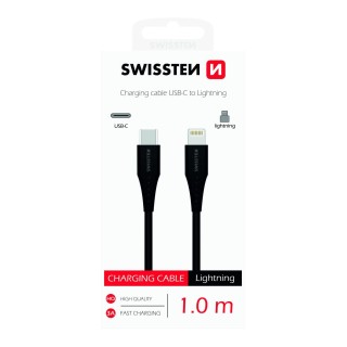 Swissten Basic Universāls Quick Charge 3.1 USB-C uz Lightning Uzlādes Kabelis 1m