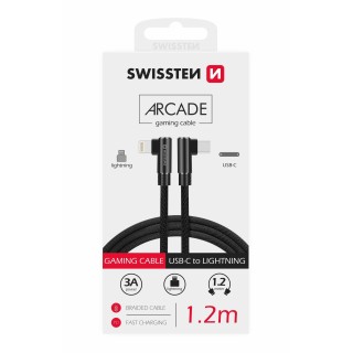 Swissten L Type Textile Universal Quick Charge 3.1 USB-C to Lightning Data and Charging Cable 1.2m