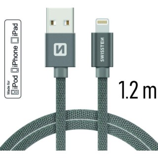 Swissten MFI Textile Fast Charge 3A Lightning Data and Charging Cable 1.2m