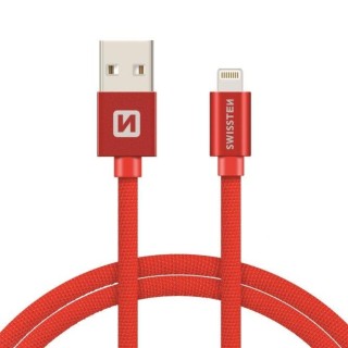 Swissten Textile Fast Charge 3A Lightning Data and Charging Cable 3m