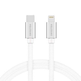 Swissten Textile Universāls Quick Charge 3.1 USB-C uz Lightning Datu un Uzlādes Kabelis 1.2m