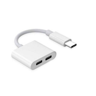 RoGer JH-032 USB-C to 2x USB-C Audio adapter + Charging