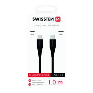Swissten Basic Universāls Quick Charge 3.1 USB-C uz USB-C Uzlādes Kabelis 1m