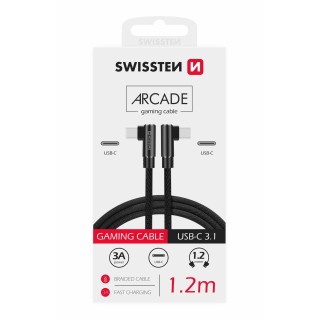Swissten Pītais L Tipa Universāls Quick Charge 3.1 USB-C uz USB-C Datu un Uzlādes Kabelis 1.2m