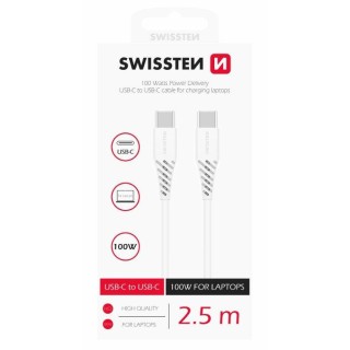 Swissten Power Delivery Data Cable Кабель передачи данных USB-C на USB-C 5A (100W) 2.5m