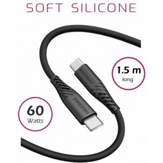 Swissten Soft Silicone 60W Провод USB-C - USB-C 1.5m