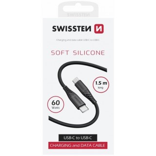 Swissten Soft Silicone 60W Kabelis USB-C - USB-C 1.5m