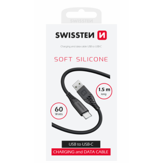 Swissten Soft Silicone Провод USB / USB-C / 1.5m / 60w