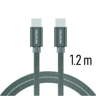 Swissten Textile Fast Charge 3A USB-C / USB-C Datu un Uzlādes Kabelis 1.2m