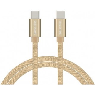 Swissten Textile Fast Charge 3A USB-C / USB-C  Datu un Uzlādes Kabelis 1.2m