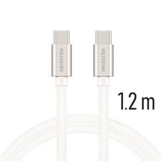 Swissten Textile Universāls Quick Charge 3.0 USB-C uz USB-C Datu un Uzlādes Kabelis 1.2m