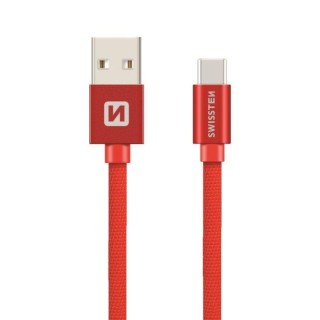 Swissten Textile Universāls Quick Charge USB-C Datu un Uzlādes Kabelis 3m