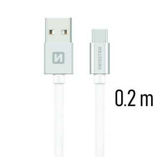Swissten Textile Universal Quick Charge 3.1 USB-C Data and Charging Cable 20 cm