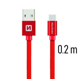 Swissten Textile Универсальный Quick Charge 3.1 USB-C USB Кабель данных 20 cм