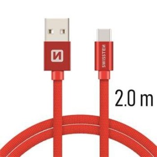 Swissten Textile Universāls Quick Charge 3.1 USB-C Datu un Uzlādes Kabelis 2m