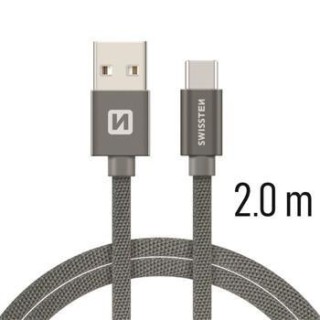 Swissten Textile Universāls Quick Charge 3.1 USB-C Datu un Uzlādes Kabelis 2m