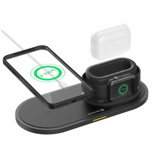 Swissten 3in1 15W Bezvadu Lādētājs iPhone / Apple Watch / Airpods Pro