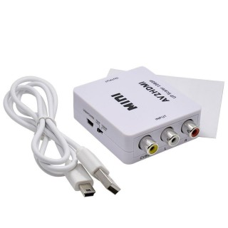 RoGer Adapter to Transfer RCA to HDMI Signal (+Audio) White