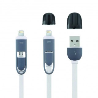 Electraline 500335 USB Кабель c Разъёмом (MicroUSB + Lighting) 2m