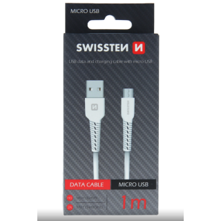 Swissten Basic Fast Charge 3A Micro USB Data and Charging Cable 1m White