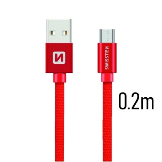 Swissten Textile Quick Charge Universal Micro USB Data and Charging Cable 0.2m
