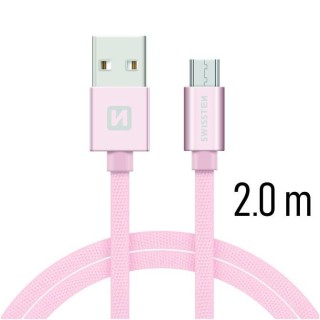 Swissten Textile Quick Charge Universal Micro USB Data and Charging Cable 2.0m