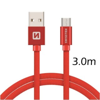 Swissten Textile Quick Charge Universal Micro USB Data and Charging Cable 3m