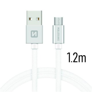 Swissten Textile Universāls Micro USB Datu un Uzlādes Kabelis 1.2m