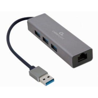 Gembird USB AM Gigabit Tīkla adapteris / 3 portu USB 3.0 Hubs