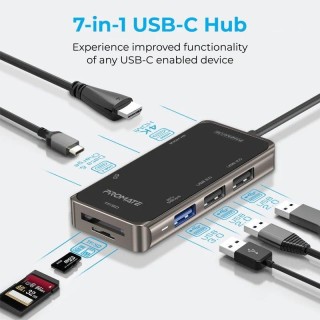 PROMATE PrimeHub-Lite USB-C Multimedia Hub / 4K HDMI / USB3.0 / SD / PD