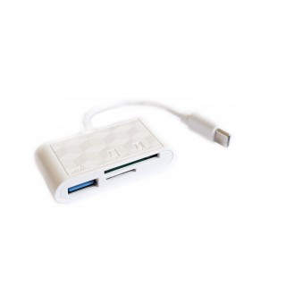 RoGer USB-C Hub 3in1 USB 2.0 / Card reader SD/TF / white