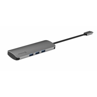 Swissten USB-C Hub 6in1 with 3X USB 3.0 / 1X USB-C Power Delivery / 1X microSD / 1X SD / Aluminum body