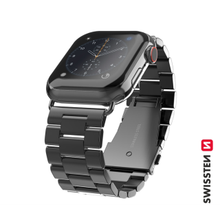 Swissten Metal Strap for Apple Watch 1/2/3/4/5/6/SE / 40 mm / 42 mm / Black