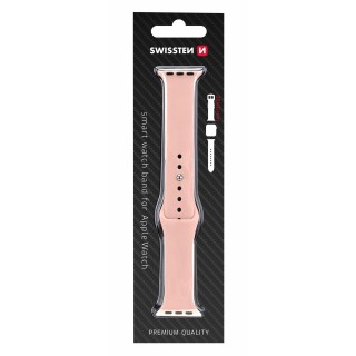 Swissten Silicone Band for Apple Watch 1/2/3/4/5/6/SE / 38 mm / 40 mm / Pink
