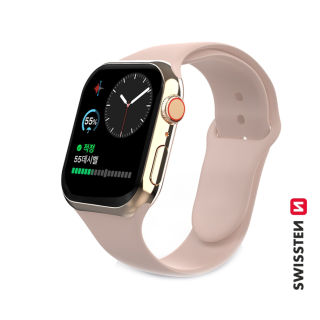 Swissten Silikona Siksniņa priekš Apple Watch 1/2/3/4/5/6/SE / 42 mm / 44 mm / Rozā