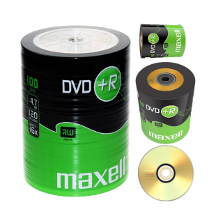 MAXELL DVD+R Blank Recordable Digital Disc DVDR / 4.7GB / 16x SPEED / 120mins / 100 Pack