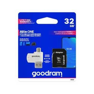 Goodram MicroSD class 10 UHS I 32GB Atmiņas karte + Karšu lasītājs