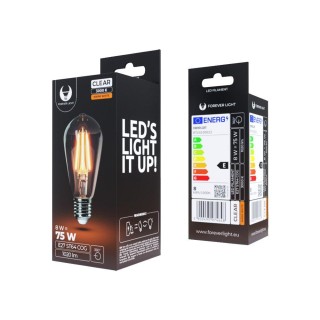 Forever Light LED Bulb Filament E27 / ST64 / 8W / 230V / 3000K / 1020lm