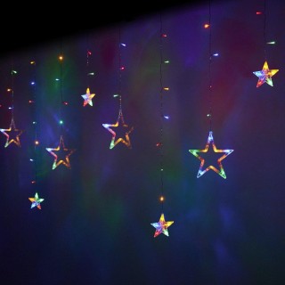 RoGer LED Lights Curtains Stars 2,5m / 138LED Multicolor