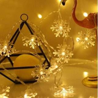 RoGer LED Lights String of Snowflakes100 LED Warm-White 10m