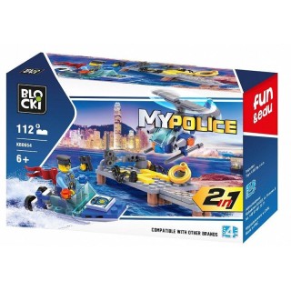 Blocki MyPolice Police patrol on water and the air / KB0654 / Constructor with 112 parts / Age 6+