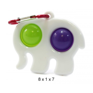 Mocco Bubble Pop It Antistress Sensory /  Elephant / keychain / White