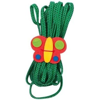 Mocco Chinese Ropes Multi-colored rubber bands with decorative holder (200 x 1 x 0,5 cm) Green