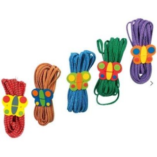 Mocco Chinese Ropes Multi-colored rubber bands with decorative holder (200 x 1 x 0,5 cm) Green