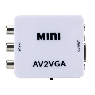RoGer Adapter to Transfer RCA to VGA Signal (+Audio) White
