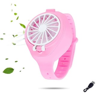 RoGer Portable Mini Watch Fan USB for Children Pink